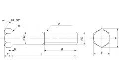 Болт М 12х85 ГОСТ Р ИСО 4014-2013 кл.пр.5.8 цинк thumb (3)