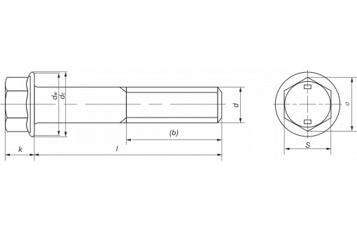 Болт М 16х60 DIN 6921 кл.пр.10.9 цинк (фланец с насечкой) (2)