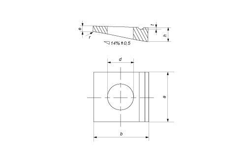 Шайба косая d 24 (М 22) DIN 435 цинк (2)