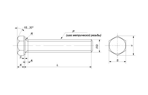 Array призонный шестигранный с резьбовой цапфой М 10x30 кл.пр. 8.8 DIN 609 (2) Болт М 10х30 DIN 609 кл.пр.8.8 цинк (2)