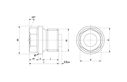 Пробка DIN 910 M 12x1,5 (1)