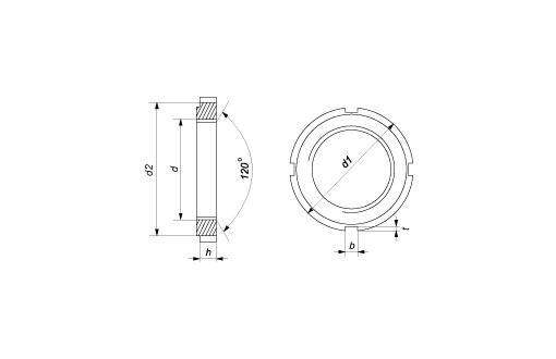 Гайка круглая М 42х1.5 DIN 1804 цинк (1)